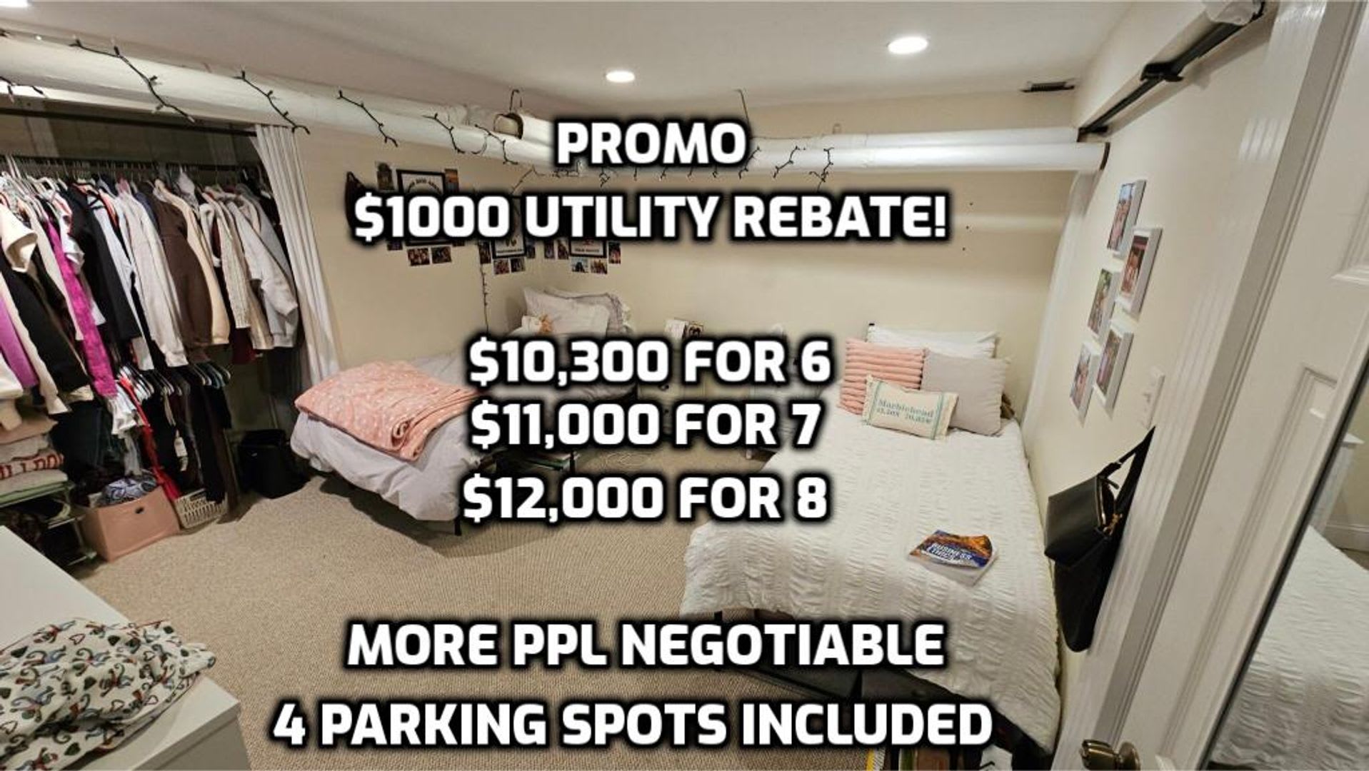 $1k Rebate! Oversized House w 4 Parking Spots Inc. Laundry in Unit. Fits up to 10 ppl (Would Cost Extra) – photo 3