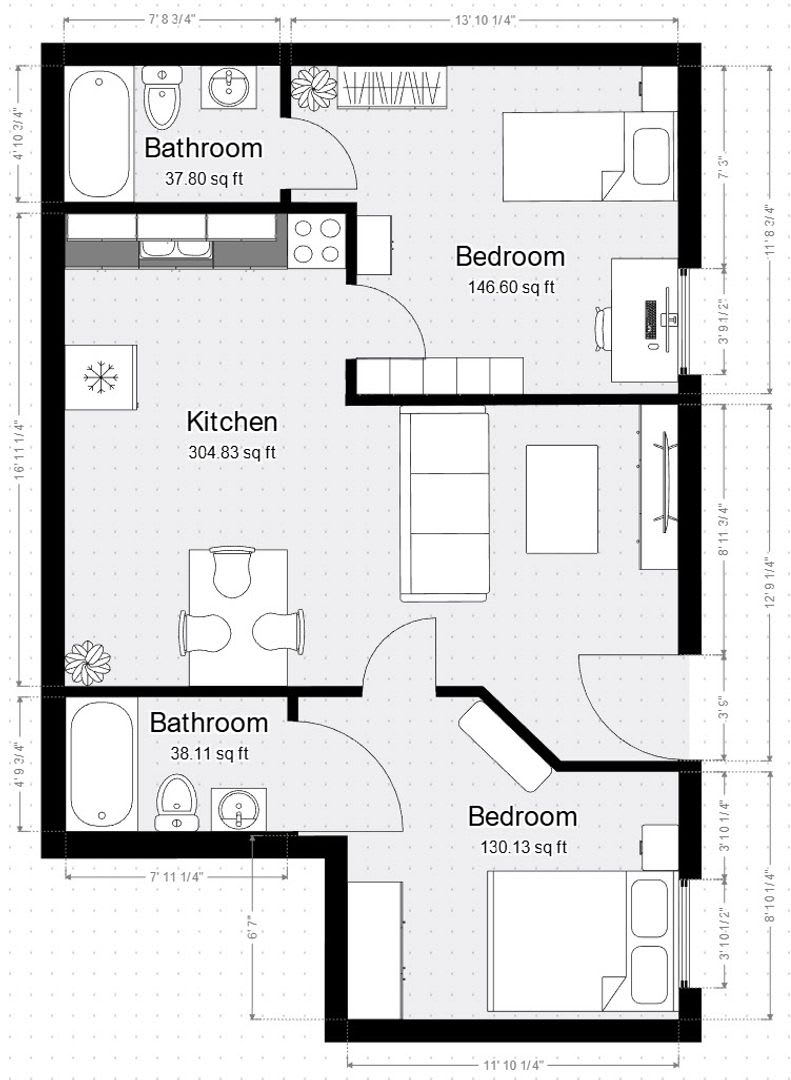 Private 2BR/2BA Suite at Campus Edge – photo 2