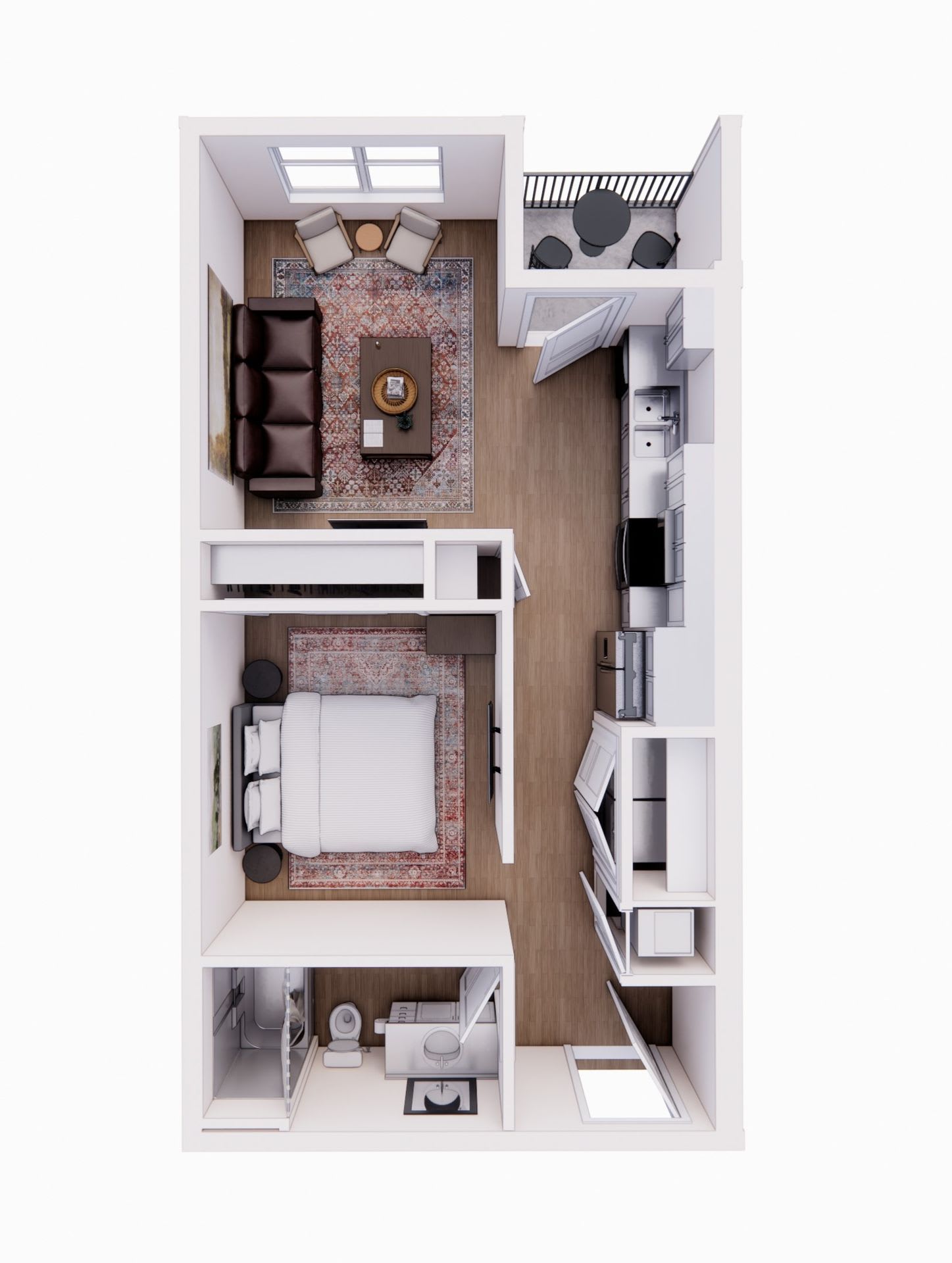 One Bedroom Bliss: Open Concept Living with a Balcony – photo 3