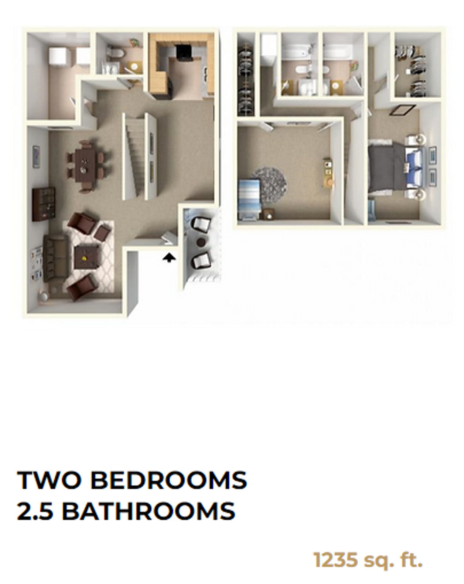 The Townes at Jones Run – 2 beds, 2.5 baths, $1699