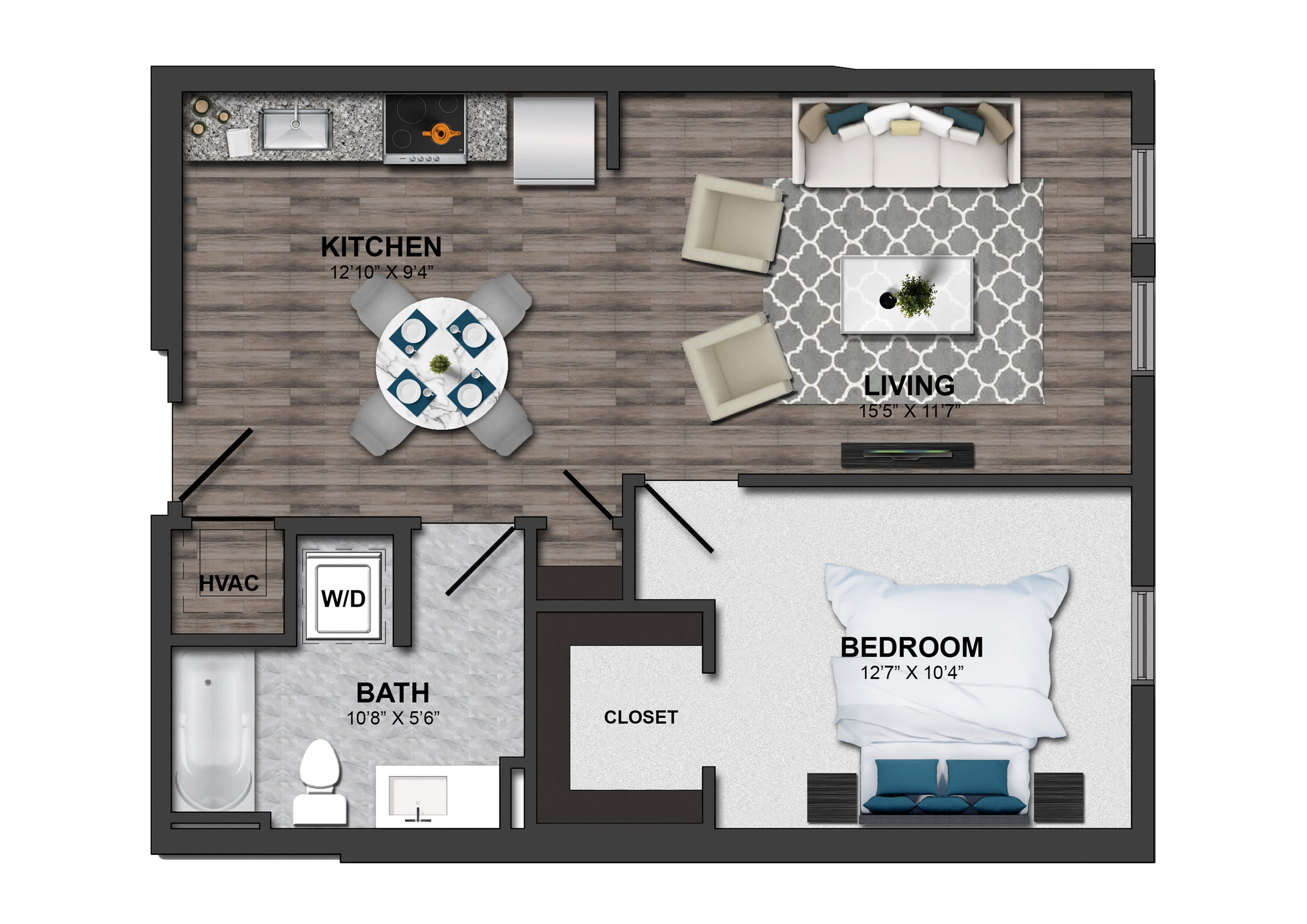 Maple View Flats – 1 Bed/1 Bath 60%-1R (m254aa17)