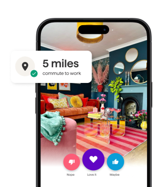 Phone showing 5 miles commute to work
